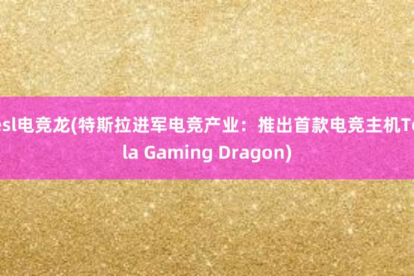 tesl电竞龙(特斯拉进军电竞产业：推出首款电竞主机Tesla Gaming Dragon)