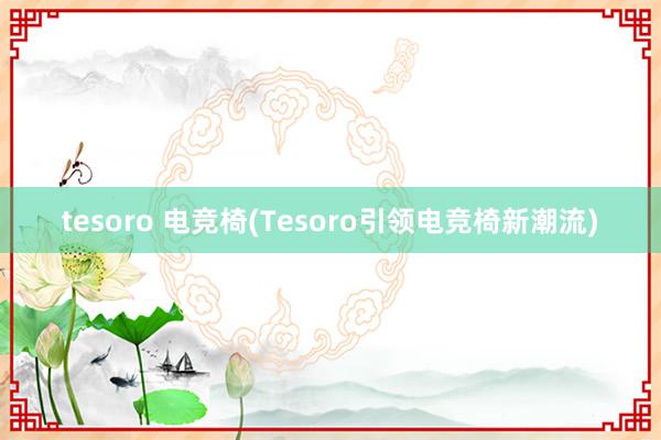 tesoro 电竞椅(Tesoro引领电竞椅新潮流)