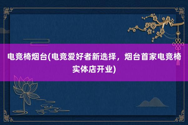 电竞椅烟台(电竞爱好者新选择，烟台首家电竞椅实体店开业)