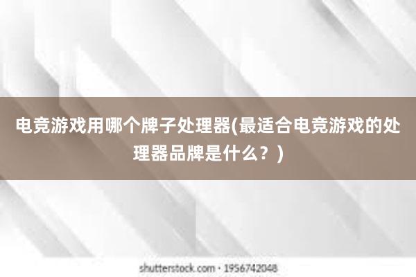 电竞游戏用哪个牌子处理器(最适合电竞游戏的处理器品牌是什么？)