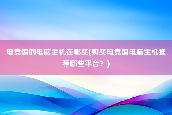 电竞馆的电脑主机在哪买(购买电竞馆电脑主机推荐哪些平台？)