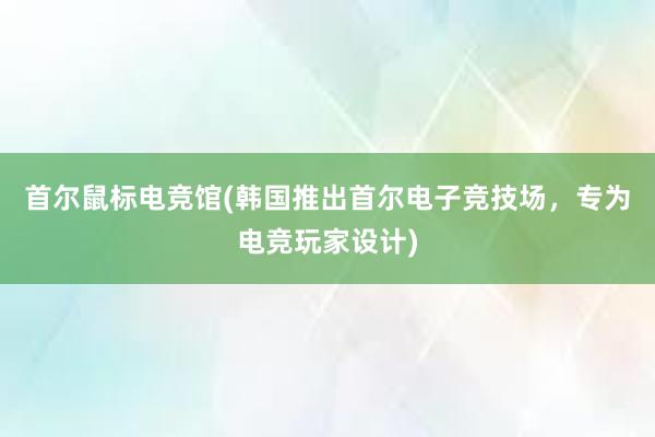 首尔鼠标电竞馆(韩国推出首尔电子竞技场，专为电竞玩家设计)