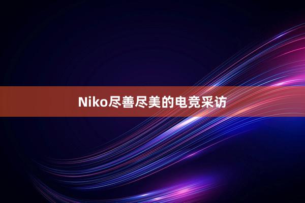 Niko尽善尽美的电竞采访