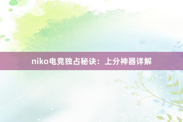 niko电竞独占秘诀：上分神器详解