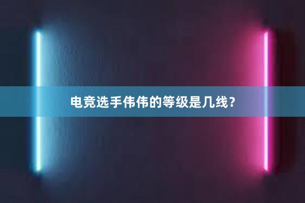 电竞选手伟伟的等级是几线？