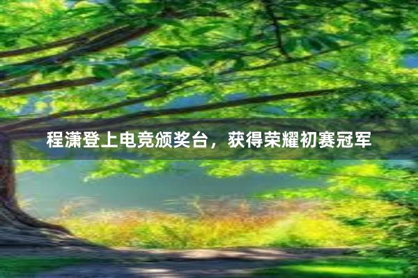 程潇登上电竞颁奖台，获得荣耀初赛冠军