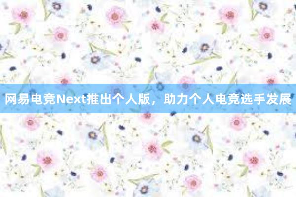 网易电竞Next推出个人版，助力个人电竞选手发展