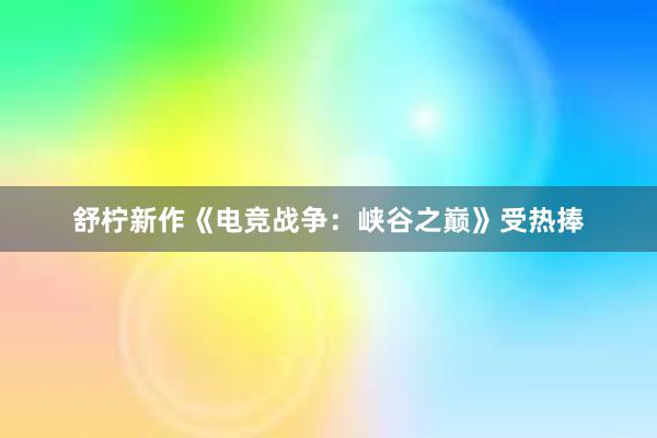 舒柠新作《电竞战争：峡谷之巅》受热捧